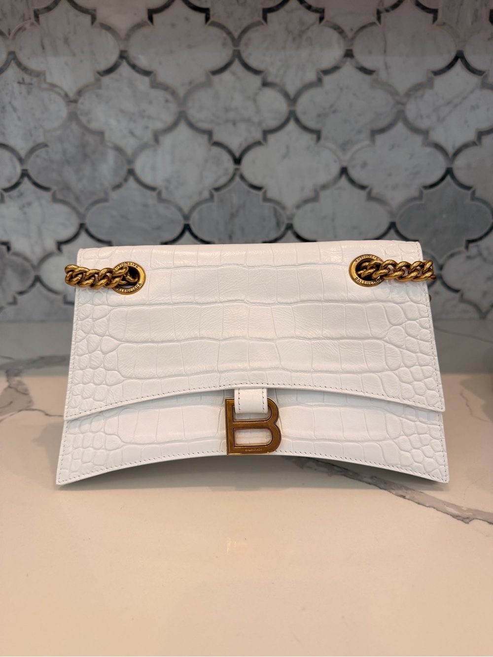 Balenciaga Women's Crush Leather Chain Bag